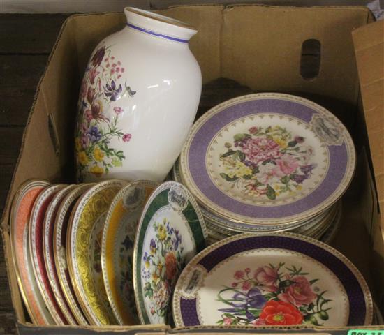 Collection of floral collectors plates